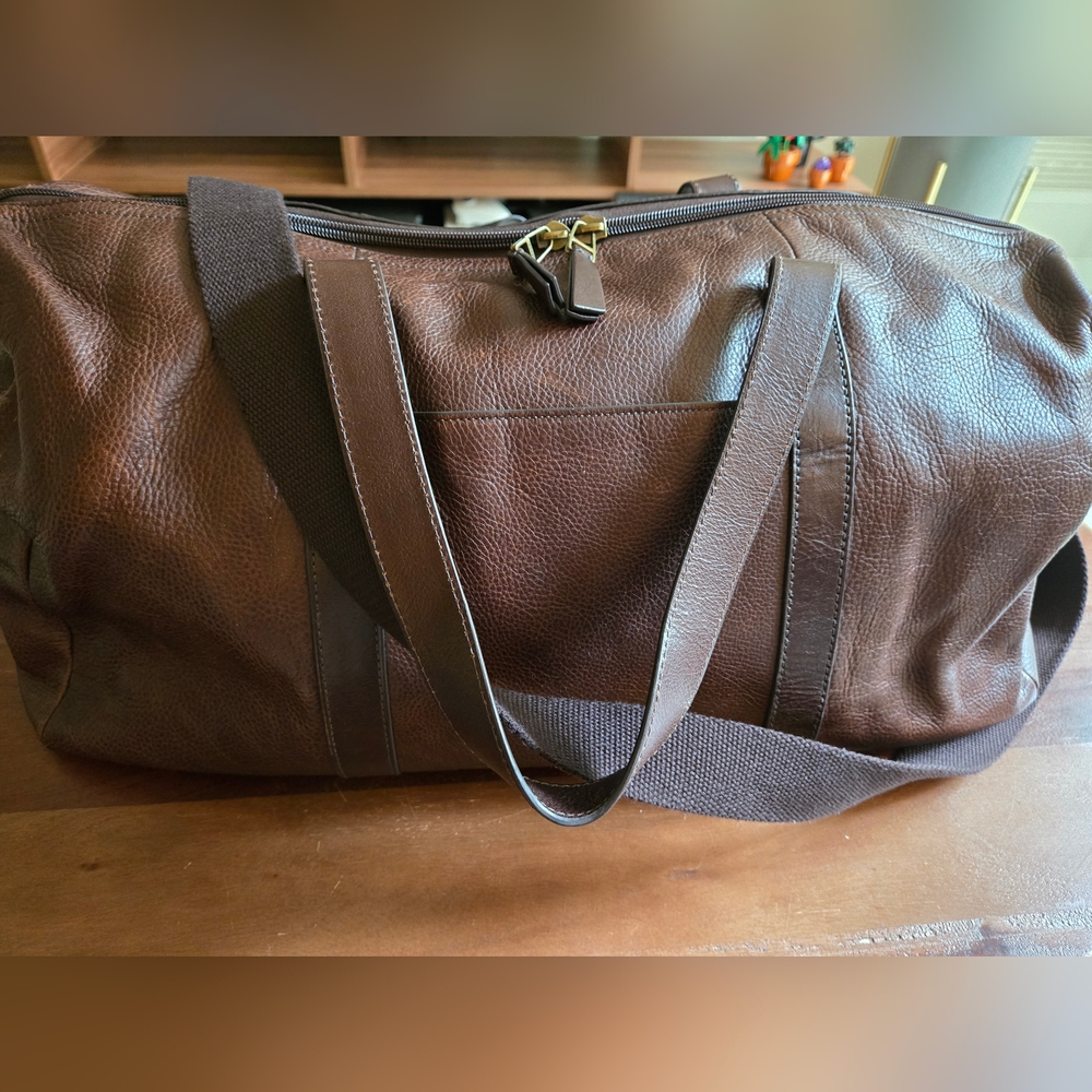 Fossil Brown Leather Duffel Bag